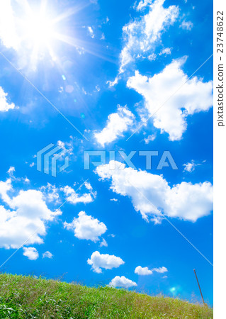生動完成積雲天空和雲照片素材天空背景素材複製空間廣告空間仲夏圖像 23748622