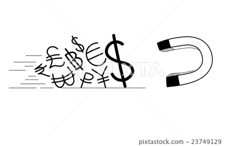 World Currency with Magnet Attracting Money Bag World Currency with Magnet Attracting Money Bag 23749129