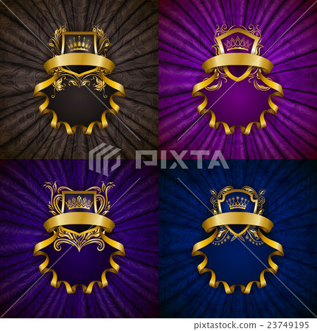 Elegant golden frame banner 23749195