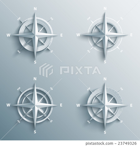 Set of 3d wind roses Set of 3d wind roses 23749326