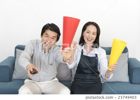 Stock Photo: cheering, remotes, remote controller