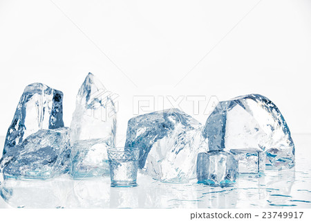 Ice cubes on the table 23749917