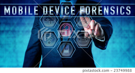 Examiner Pressing MOBILE DEVICE FORENSICS Examiner Pressing MOBILE DEVICE FORENSICS 23749988