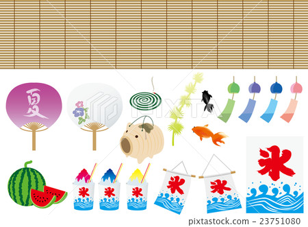 Summer material illustration set 23751080