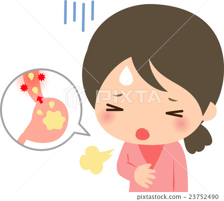 A woman suffering from reflux esophagitis A woman suffering from reflux esophagitis 23752490