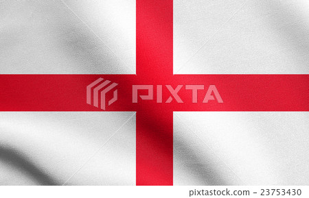 Flag of England waving in wind with fabric texture 23753430