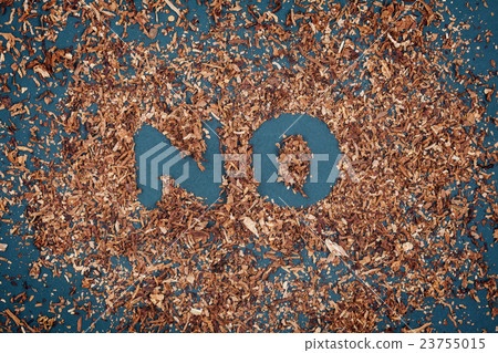 No smoking sign made with tobacco on blackboard. No smoking sign made with tobacco on blackboard. 23755015