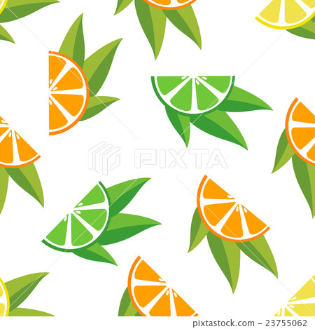 Seamless pattern with oranges, lemons, limes slice 23755062