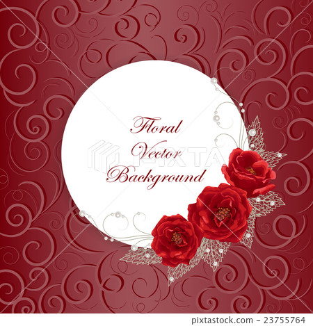 Round frame with roses Round frame with roses 23755764