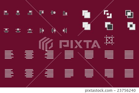 Set of align shapes, text and objects vector icons Set of align shapes, text and objects vector icons 23756240