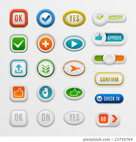 Ok button vector set. 23756764