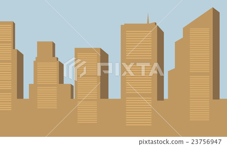 Silhouette of big building Silhouette of big building 23756947