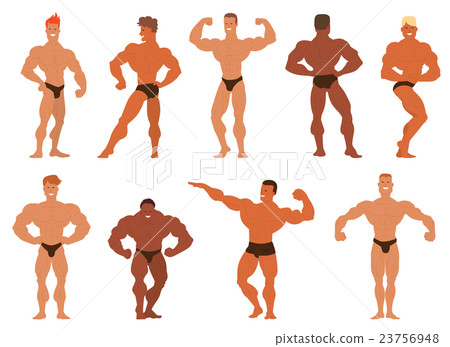 Mens physics bodybuilders vector illustration. Mens physics bodybuilders vector illustration. 23756948