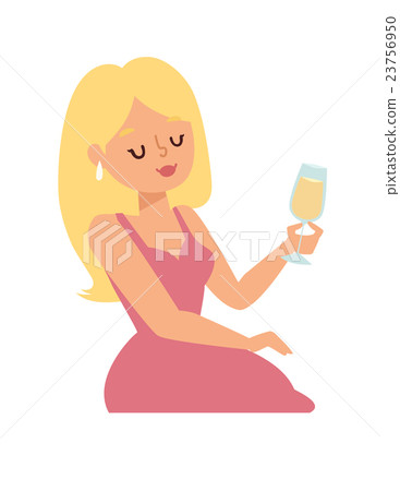 Girl wine glass vector illustration. Girl wine glass vector illustration. 23756950