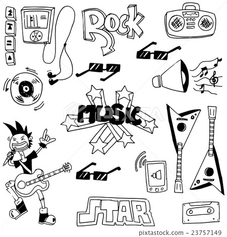 Doodle of element music set 23757149