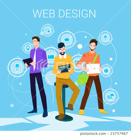 Web Designer Business People Team Working Web Designer Business People Team Working 23757467