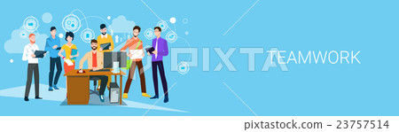 Business People Team Boss Manager Sit Working 23757514