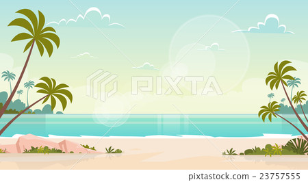 Summer Vacation Sea Shore Sand Beach Blue Sky Sun Summer Vacation Sea Shore Sand Beach Blue Sky Sun 23757555