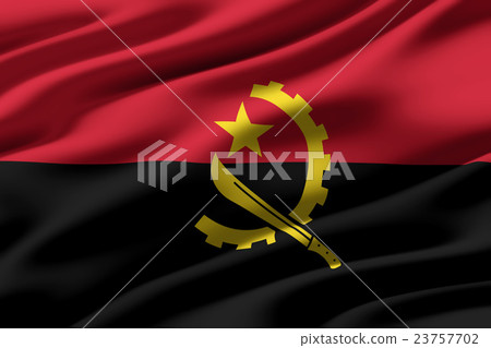 皺摺的安哥拉國旗特寫紋理背景（高分辨率 3D CG 渲染∕著色插圖） 23757702