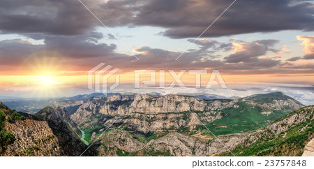Verdon Canyon with sunset in Provence,France 23757848