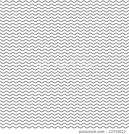 Black Wavy Line Seamless Pattern - Stock Illustration [23758022] - PIXTA