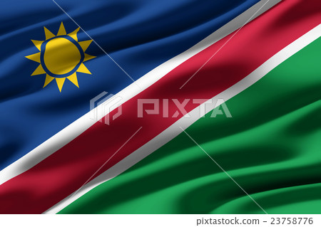 Wrinkled Namibia flag closeup texture background (High resolution 3D CG rendering ∕ coloring illustration) Wrinkled Namibia flag closeup texture background (High resolution 3D CG rendering ∕ coloring illustration) 23758776