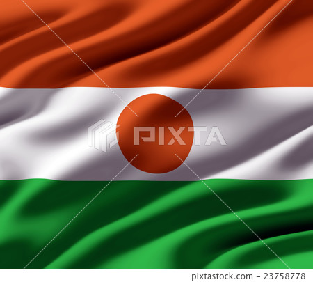 Wrinkled Niger flag closeup texture background (High resolution 3D CG rendering ∕ coloring illustration) Wrinkled Niger flag closeup texture background (High resolution 3D CG rendering ∕ coloring illustration) 23758778