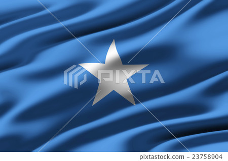 Wrinkled Somalia flag closeup texture background (High resolution 3D CG rendering ∕ coloring illustration) 23758904