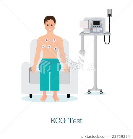 test ecg illustration cardiac patient