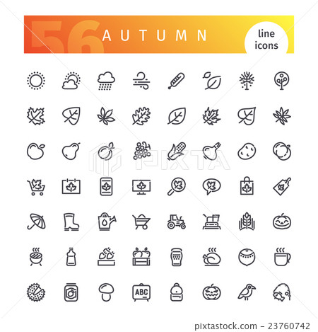 Autumn Line Icons Set - Stock Illustration [23760742] - PIXTA