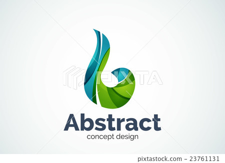 Abstract swirl logo template, smooth elegant shape - Stock Illustration ...