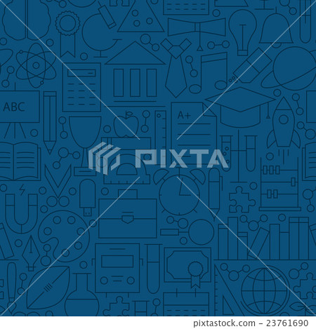 Line Back to School Tile Pattern - Stock Illustration [23761690] - PIXTA