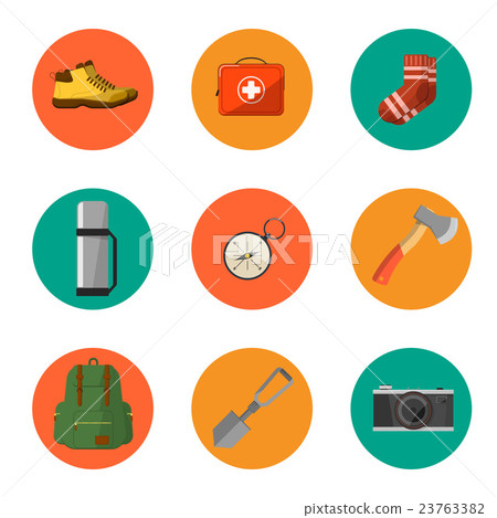 Camping equipment symbols and icons Camping equipment symbols and icons 23763382