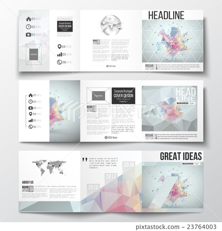 Vector set of tri-fold brochures, square design Vector set of tri-fold brochures, square design 23764003