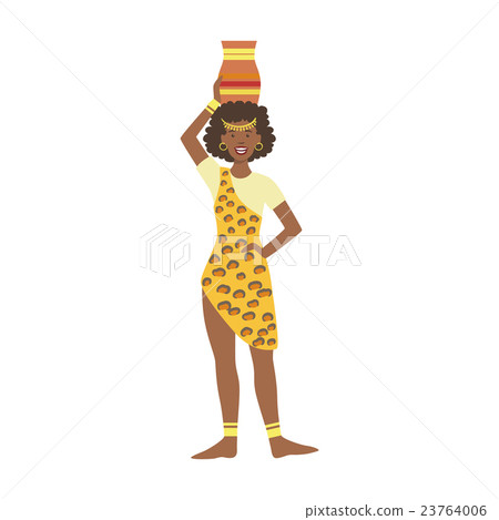 Woman In Leopard Pelt From African Native Tribe 23764006