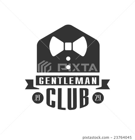Gentleman Club Label Design WIth Bow Tie Gentleman Club Label Design WIth Bow Tie 23764045
