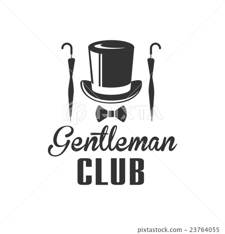 Gentleman Club Label Design With Umbrella 23764055