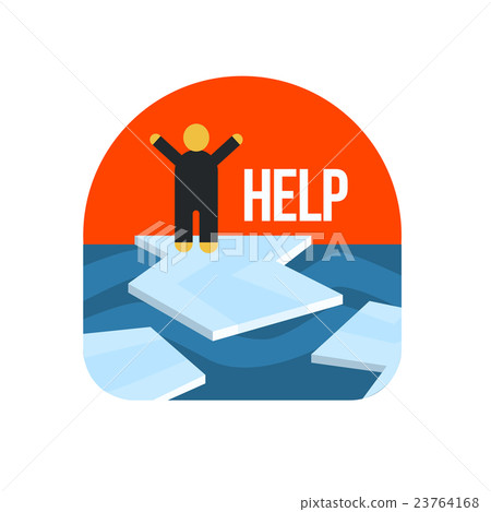 Man On Ice Floe Crying For Help 23764168