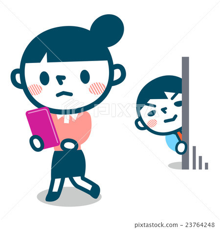 A young woman aimed at stalker 23764248