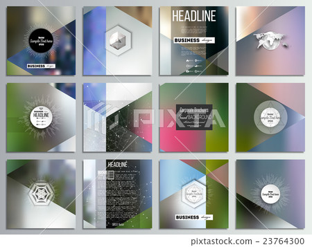 Set of 12 creative cards, square brochure template Set of 12 creative cards, square brochure template 23764300