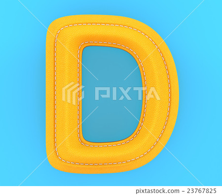 Leather yellow texture letter D Leather yellow texture letter D 23767825