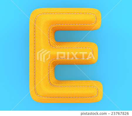 Leather yellow texture letter E Leather yellow texture letter E 23767826