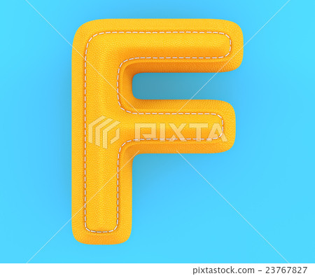 Leather yellow texture letter F Leather yellow texture letter F 23767827