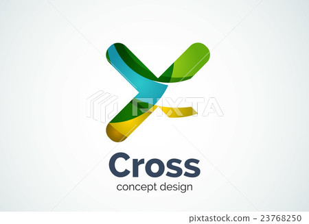X cross logo template, rotated plus, medical or 23768250