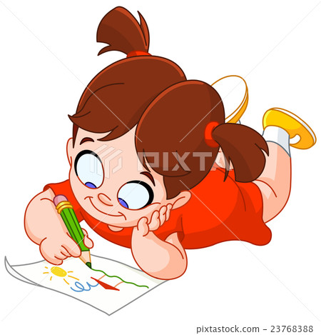 Little girl drawing Little girl drawing 23768388