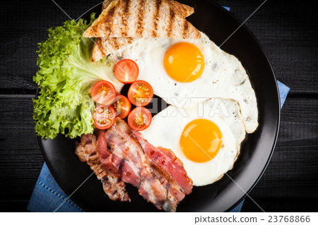 Traditional breakfast on a plate Traditional breakfast on a plate 23768866