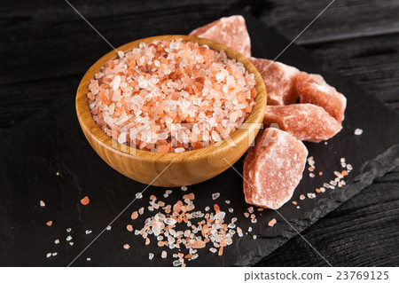 Salt in a bamboo bowl 23769125