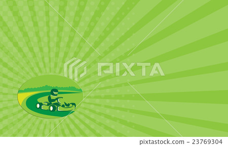 Business card Go Kart Racing Oval Retro Business card Go Kart Racing Oval Retro 23769304
