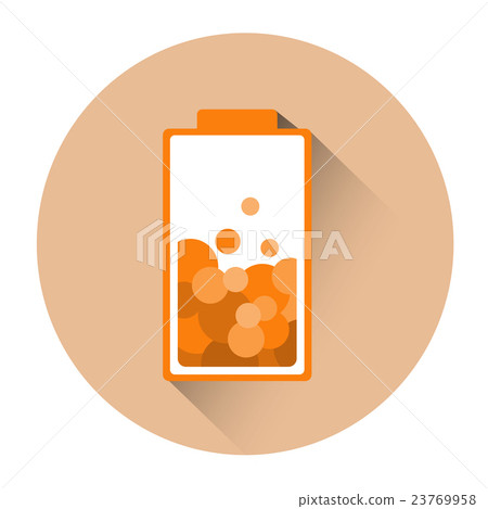 Orange Battery Half Charge Icon Orange Battery Half Charge Icon 23769958