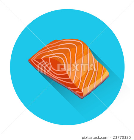 Salmon Steak Seafood Fish Fresh Food Icon - Stock Illustration ...